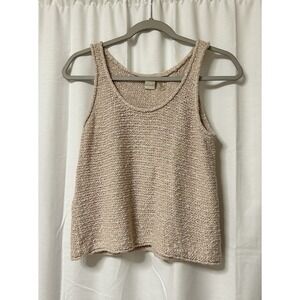 Roxy Top Tan Knit Tank Sweater Crop Top 6